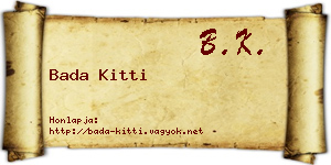 Bada Kitti névjegykártya